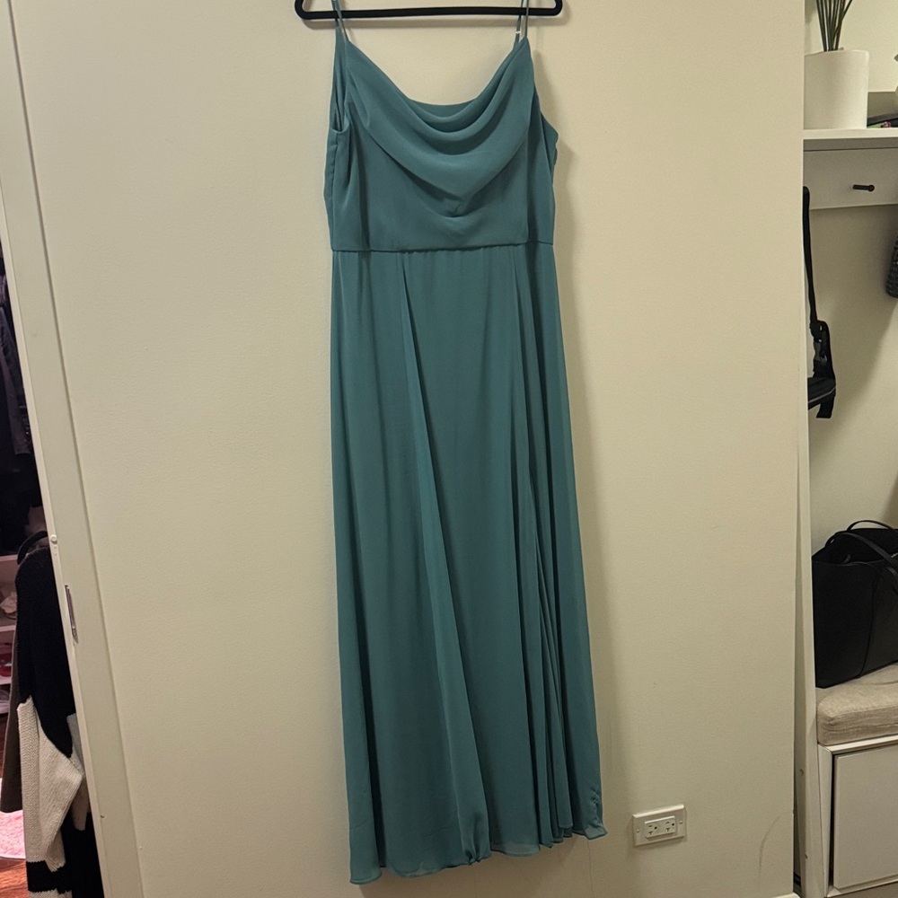 David's Bridal Teal Maxi Dress